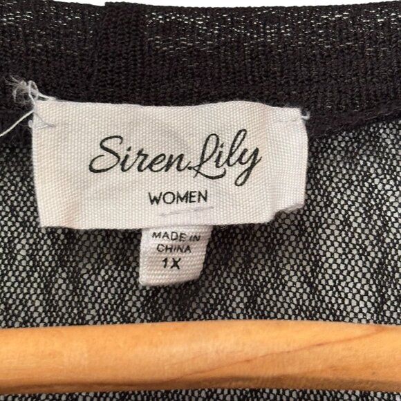 SIREN LILY Black Sheer Coverup Duster Cardigan Women's 1X Whimsigoth Witchy - Picture 6 of 9